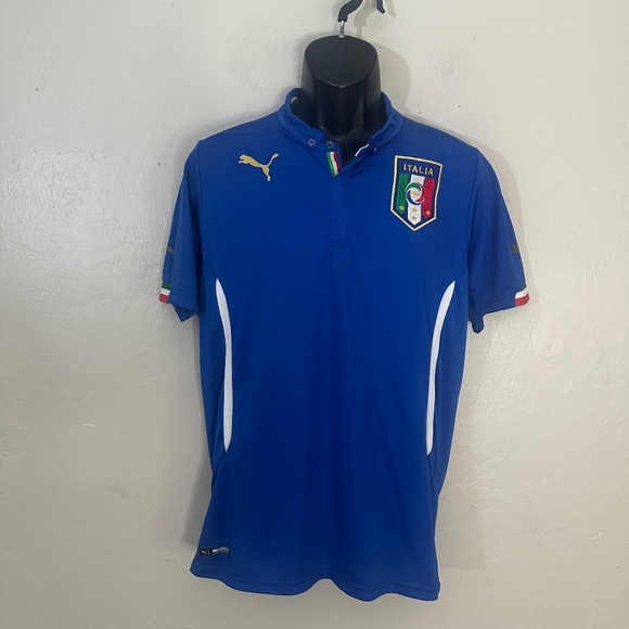 Puma FIGC Italian Soccer Jersey XXL runs small Gently worn AUTHENTIC Puma - Picture 1 of 7